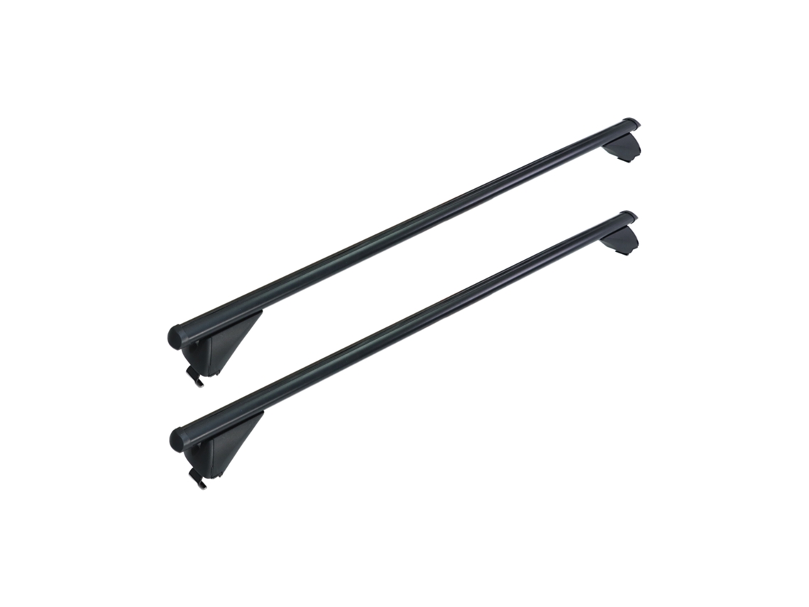 Barra De Tejadilho Relaxdays, Sem Trilhos, 124 Cm, Envergadura 110 Cm, Até 180 Kg, Suporte De Bagagem, Alumínio, Preto