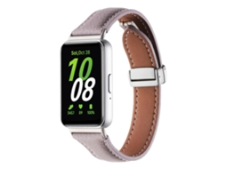 Pulseira De Couro Fina Com Fecho Magnético E Textura De Lichia Para Samsung Galaxy Fit 3