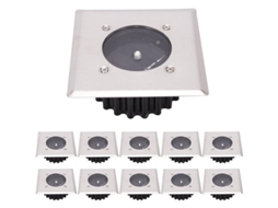 10 Pack Lâmpadas Solares Led Para Exterior, Lâmpadas De Solo (branco Frio, Quadrado)