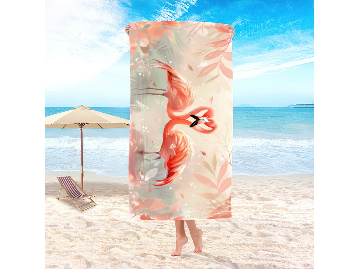 Toalha De Praia Para Adultos 80*130cm Microfibra Suave,, Ideal Para Viagens, Natação E Férias Flamingo Hexinyigjly