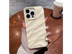 Capa Para Iphone 17 Wt, Cor Sólida, Creme Texturizado, Branca, Com Efeito Tridimensional E Textura Simples.