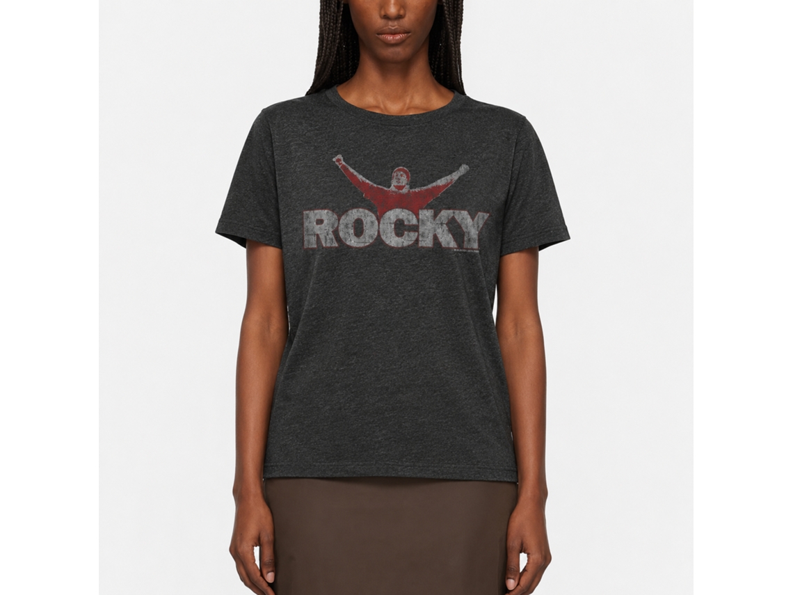 Rockinstone Rocky Movie It's Rocky Heather Black Adult T-shirt Size:xxl