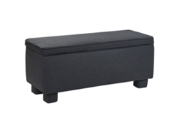 Banco De Cama Beliani Ithaca De Tela Negro 104x40x45