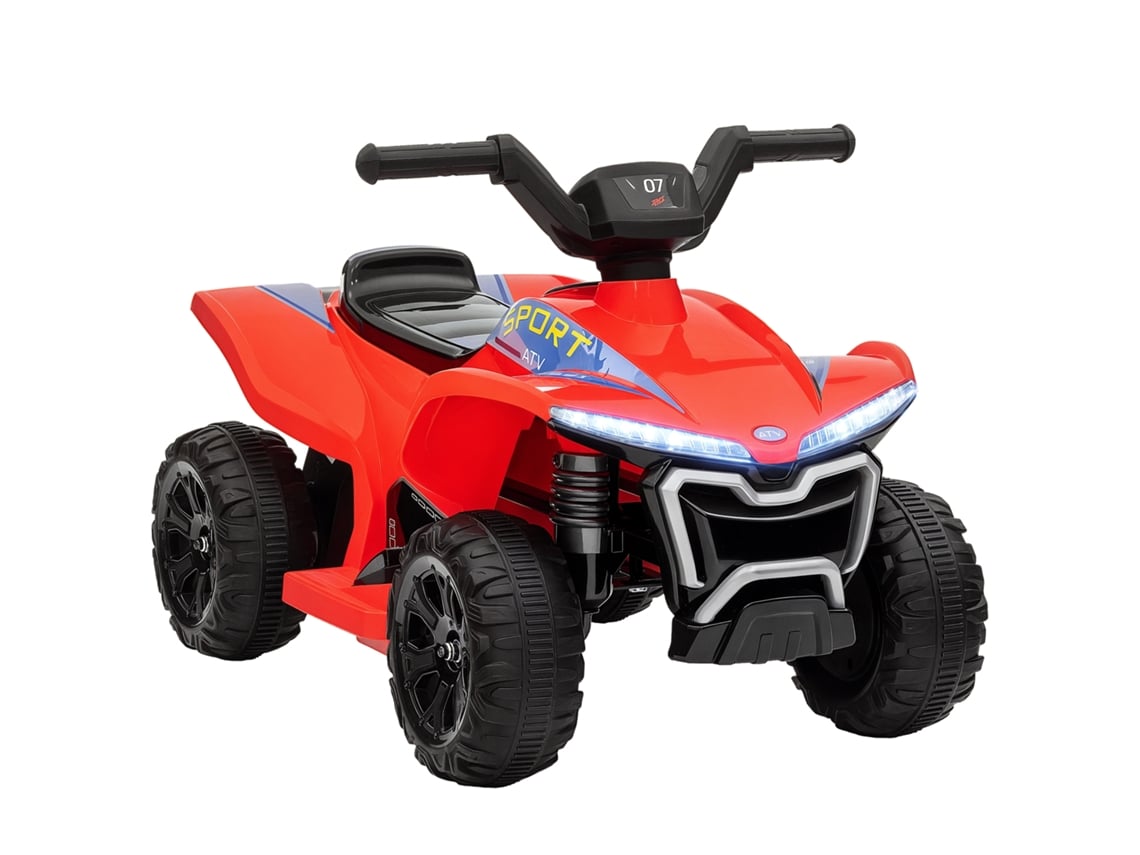 Quad Electric Child 6v Electric Car Kids 2,5km/h Velocidade para Crianças de 18 a 36 Meses 71 X 40,5 X 45cm Vermelho