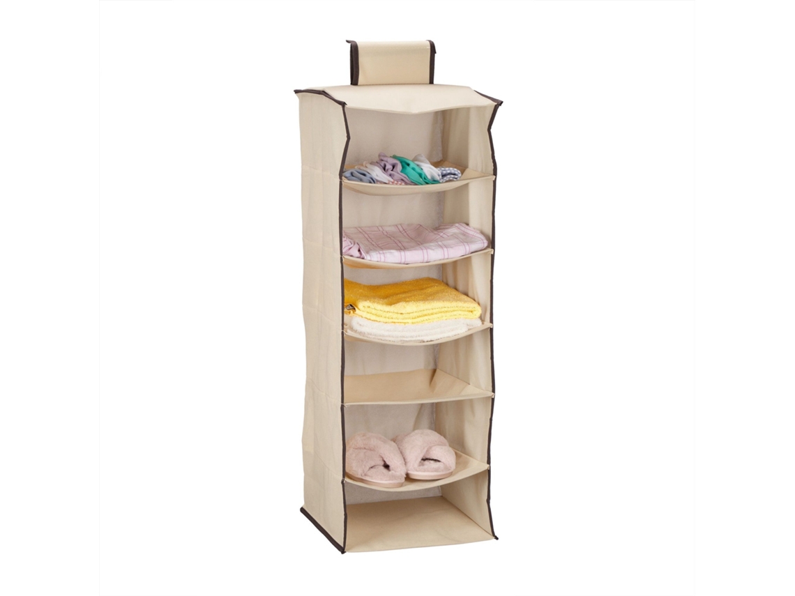Prateleira Suspensa Para Guarda-roupa Com 6 Compartimentos E Design Dobrável