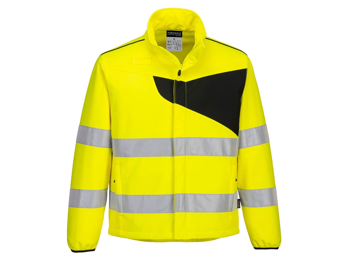 Softshell De Alta Visibilidade Pw2 (2 Camadas) - Durável E Moderno Amarelo Preto / Xxl