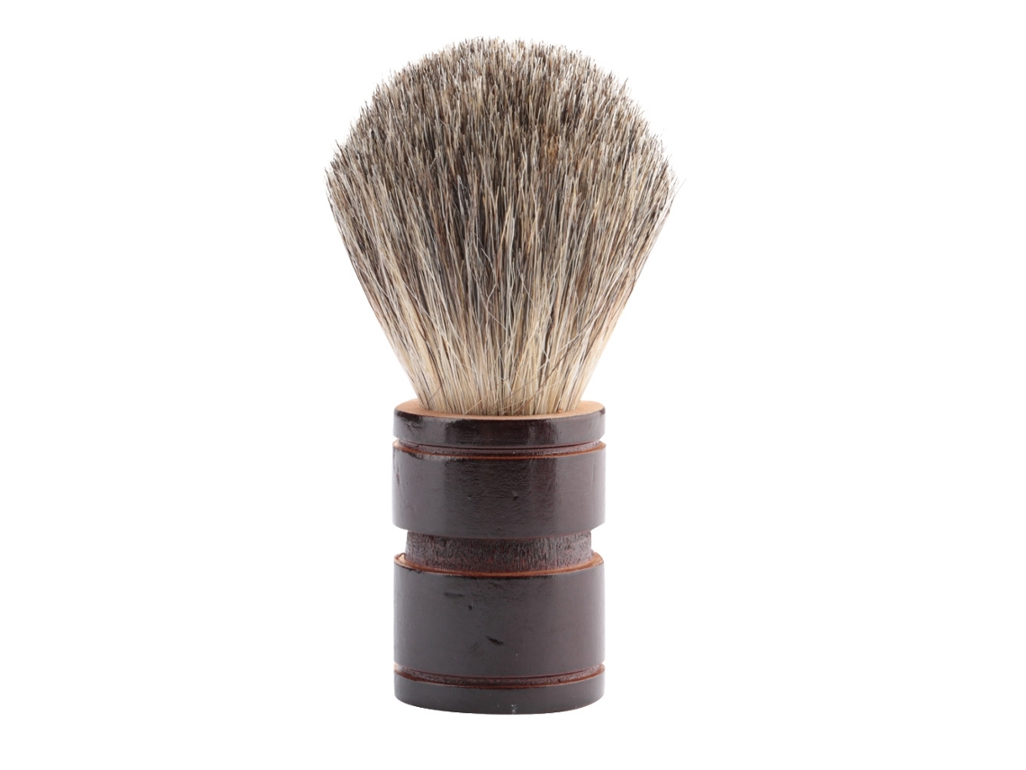 Pincel De Barbear Com Cabo De Madeira, Cabelo Sintético Macio, Homens, Cor Marrom Claro, Ferramenta De Barbearia