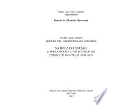 Livro Na Boca Do Sertão. O Perigo Politico No Interior de Beatriz de Miranda Brusantin (Português do Brasil)