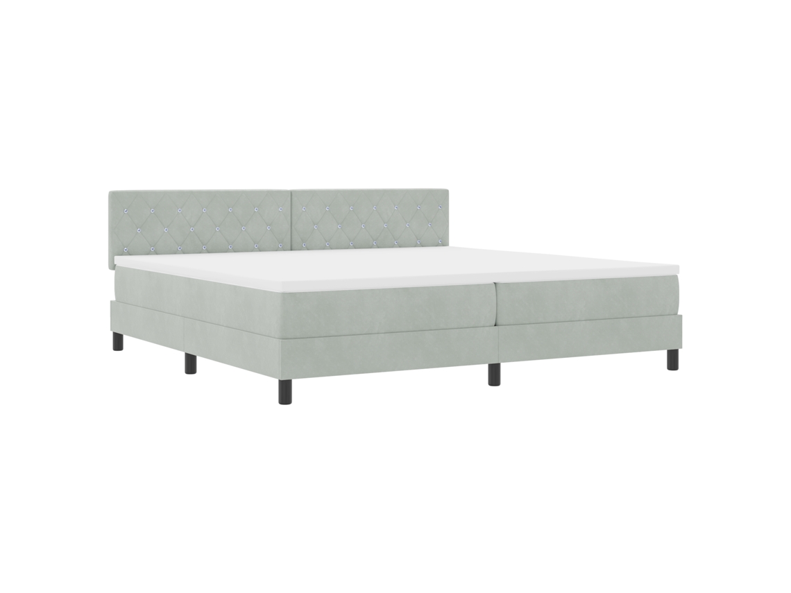 Conjunto 1 Cama Moderna Vidaxl Cinzento Veludo (200 X 200 Cm)