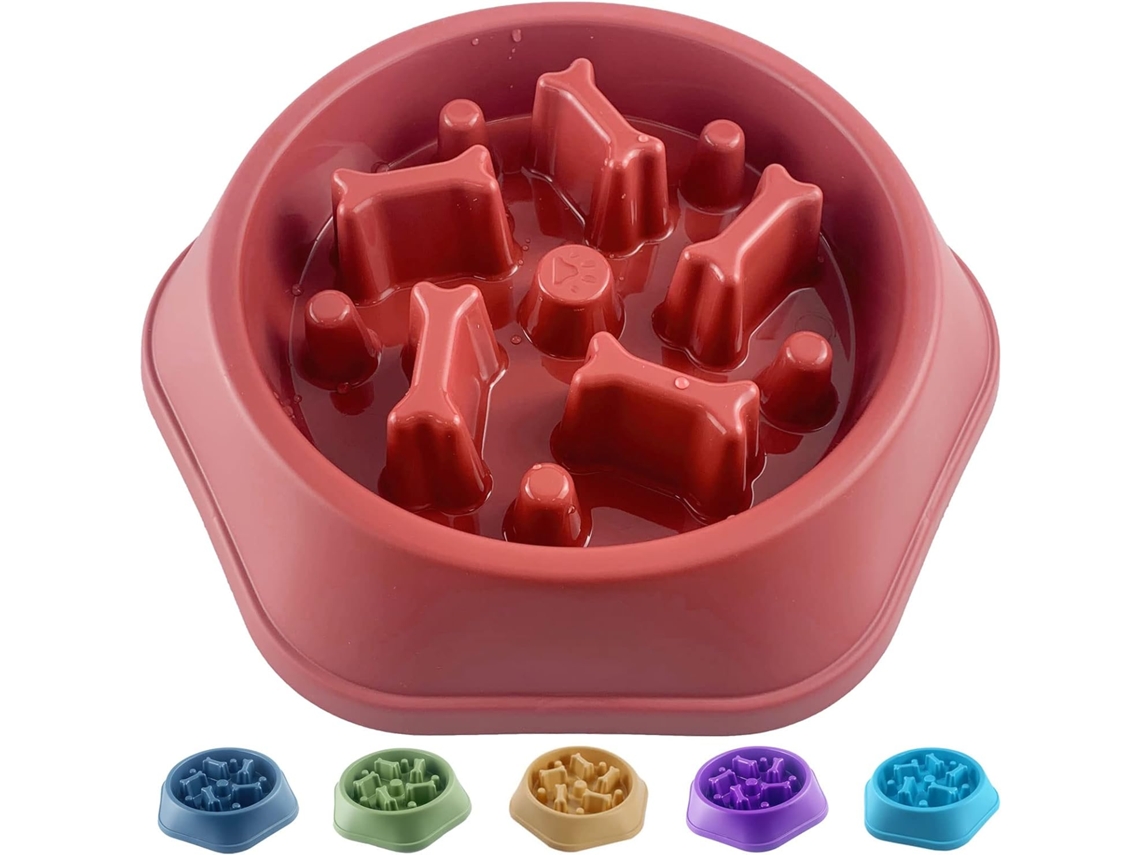 Tigela para Alimentação Lenta para Cães, Antialérgica, Antiderrapante, Ideal para uma Alimentação Saudável e Lenta, Q.red AQUAFORGE