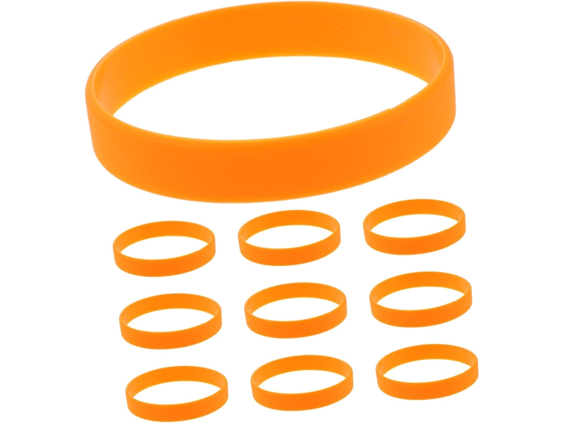 Conjunto Nuobesty com 48 pulseiras elásticas de silicone laranja para eventos, esportes, festas de aniversário e uso diário.