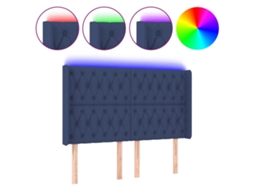 Led Headboard, Led Headboards Vidaxl Azul Tecido (163 X 16 X 118/128 Cm)