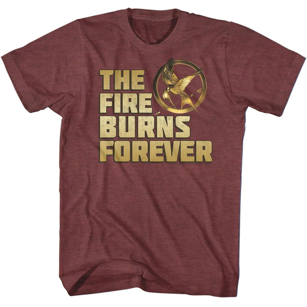 Unisex Adult T-shirt Rockinstone Hunger Games Movie Let The Games Begin Heather Vintage Maroon Sizexxl