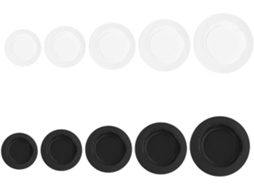 Conjunto De 10 Tampões Borracha Para Cofrinhos, Em Diversos Tamanhos 25mm, 26mm, 30mm, 32mm, 38mm, Na Cor Preta Vedação