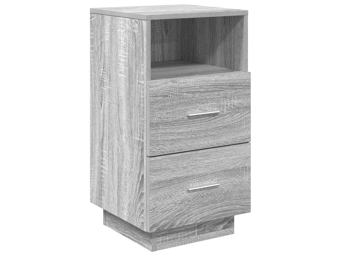 Conjunto de 2 Mesas Cabeceira Cinzento Sonoma MAISON EXCLUSIVE com 2 Gavetas (36x36x68 cm)