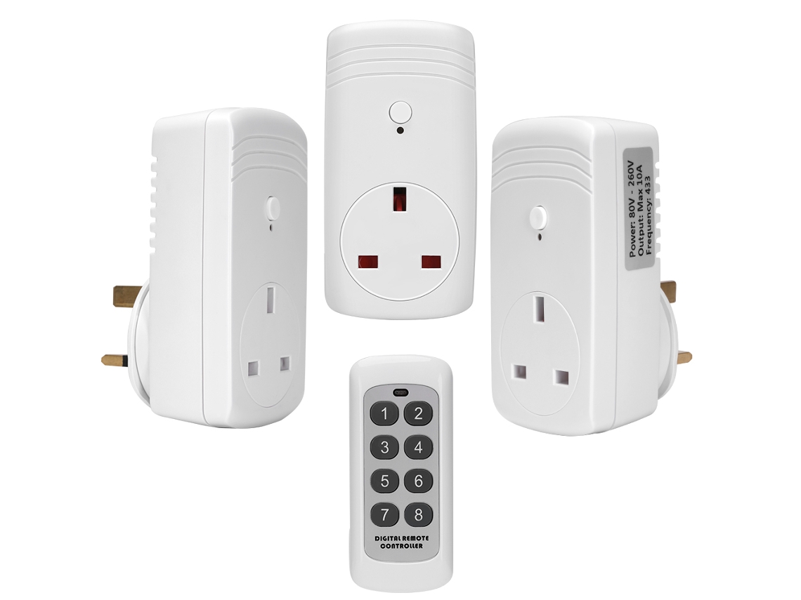 Laxiscreed Tomada Inteligente Com Controlo Remoto 3 Em 1, Bateria Incluída, Fácil De Usar