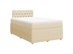 Cama Boxspring com Colchão 120x190 cm Tecido Cor Creme MAISON EXCLUSIVE