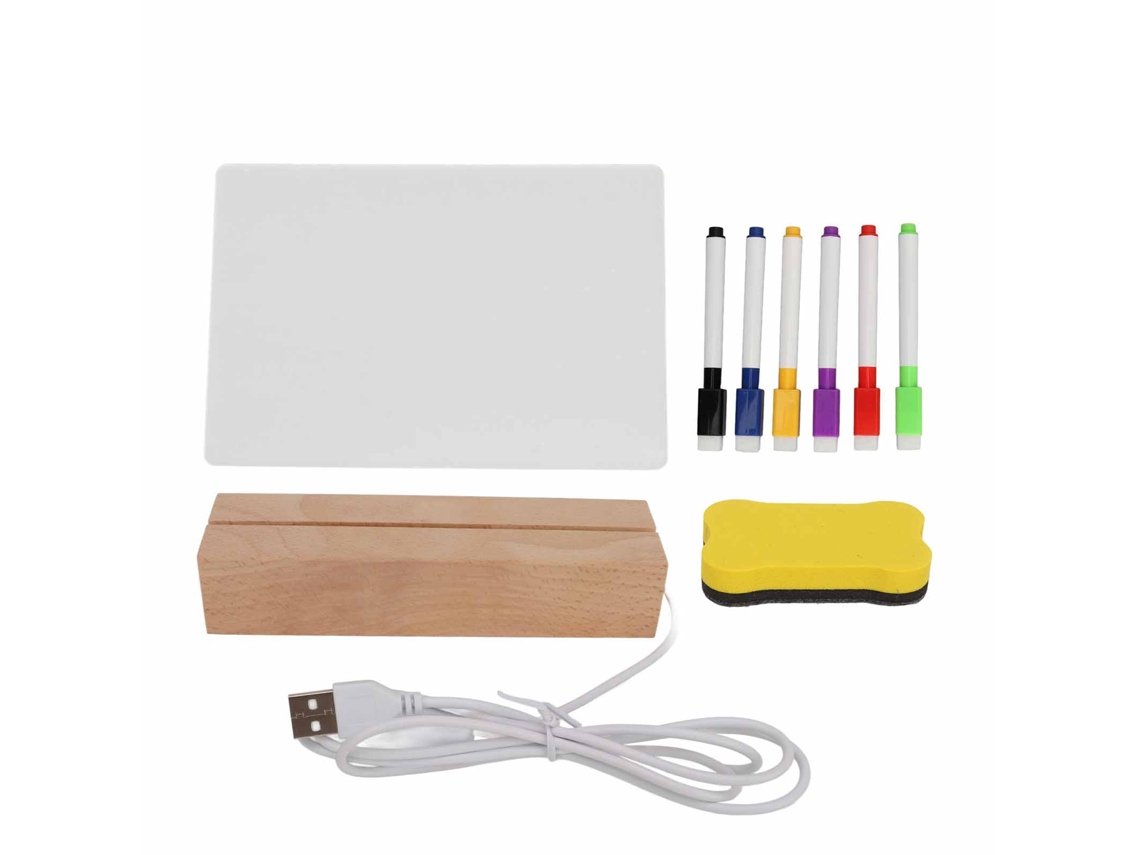 2026 quadro Branco Dry Erase 220x150mm Acrílico Reutilizável com Base Iluminada Dc 5v para Planejamento