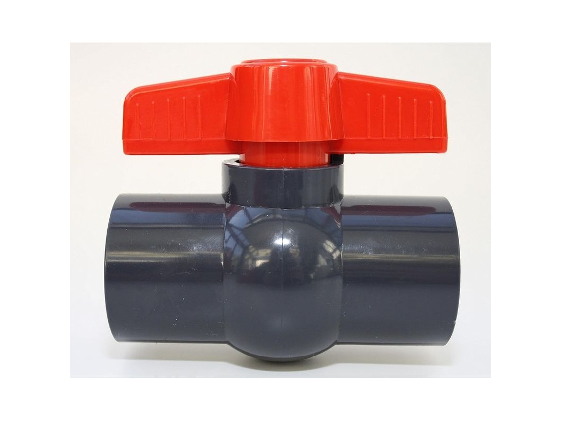 Válvula De Bola 32 Mm Con 2 Mangos Adhesivos De Pvc, U 10 Bar