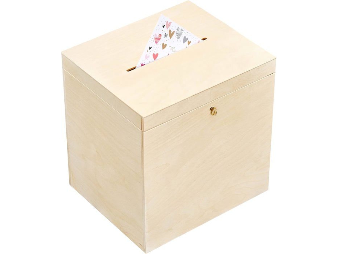 Caixa De Envelope De Madeira Natural Creative Deco Urna De Casamento Caixa De Lembrança De Carta