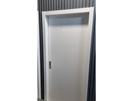 Porta Wpc 2000X800X45Mm Correr Lisa Branco Lacado + Ferragens Zbm4Future Building Materials
