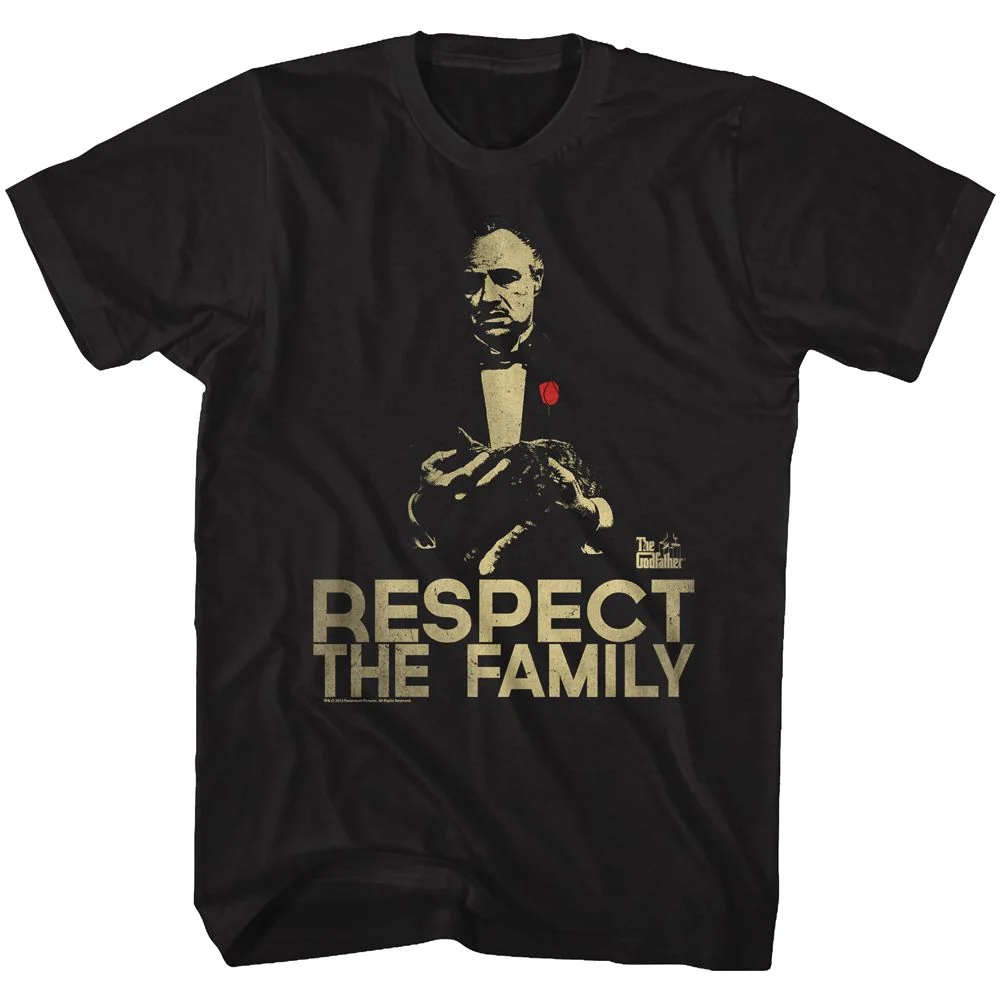 Rockinstone Godfather Respect Black Adult T-shirt Size:m