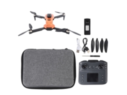 Drone Rc Com Câmara Dupla Motor Brushless Controle Remoto Com Tela Laranja S9 1 Bateria