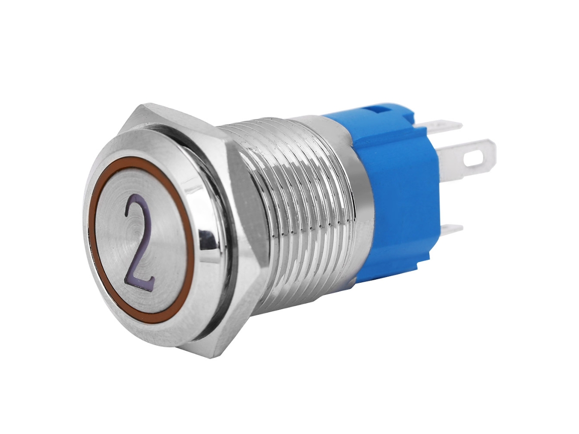 Interruptor Auto resetável 5 Pinos Led Amarelo 220vac