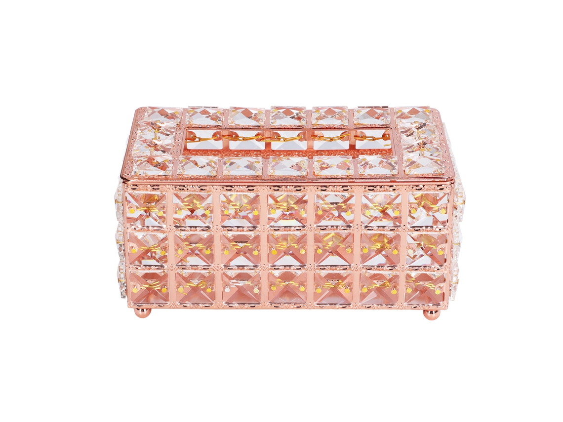 Porta caixa de papel higiênico multifuncional com design fashion ouro rosa S/MARCA