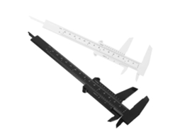 Paquímetro De Plástico Em Miniatura, 2 Peças, Preto E Branco, Régua