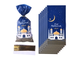 Laxiscreed Saco De Embalagem Azul Para Presentes - Pack De 50 Unidades Para Festivais Muçulmanos