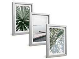 Composição De Quadros Folhas De Palmeira Ponte De Madeira Espelharte (3 Peças 20x30 Cm)