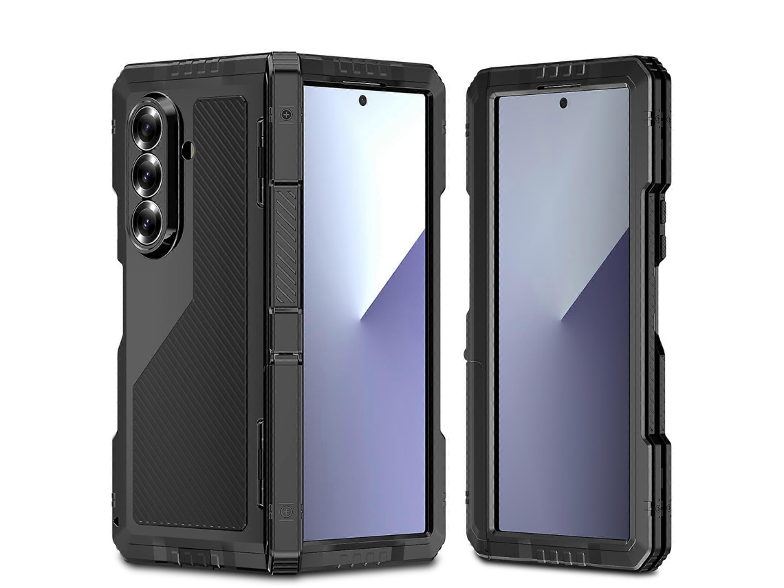 Capa De Liga De Alumínio Suporte De Silicone Com Película De Pet Preta Para Samsung Galaxy Z Fold7 5g