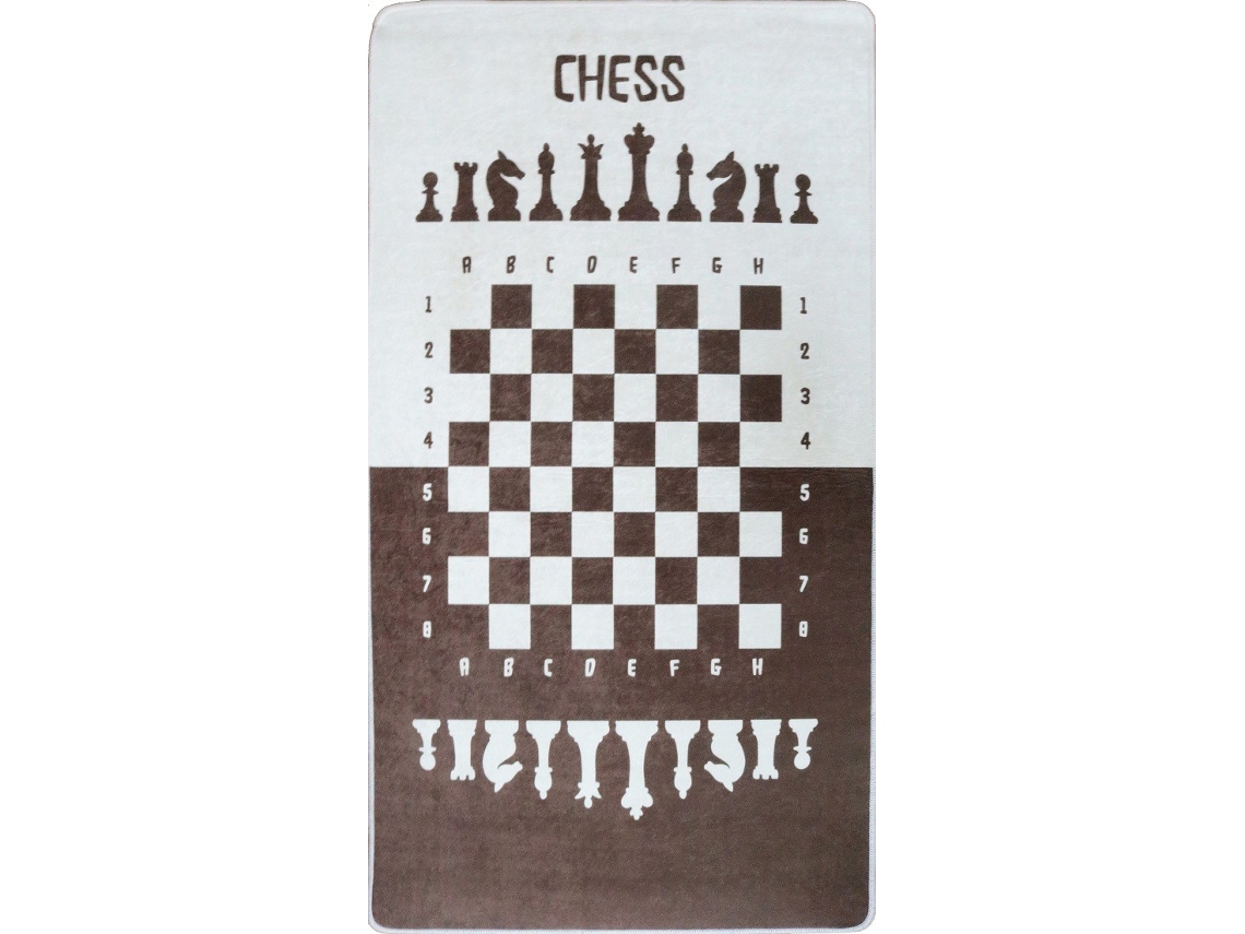 Tapete MANI TEXTILE  Echec (Castanho -  100X150cm)