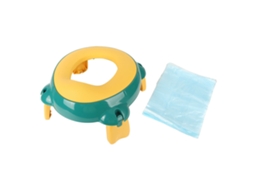 Mali vaso Sanitário Portátil Dobrável para Treinamento Infantil com Design de Animal Fofo Amarelo Verde