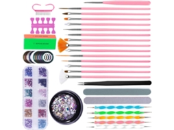 Kit Completo De Manicure Profissional Com Escova De Nylon E Lixa De Unha De Metal.
