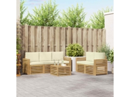 Vidaxl Conjunto De Sofás Para Exterior 6 Unid. Branco E Creme