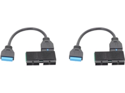 Hub Usb 3.0 De 19 Pinos Com 2 Portas E Chip, Design Modular, Cabo