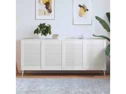 Vidaxl Portas De Armário 4 Pcs Design De Persiana Pinho Maciço Branco