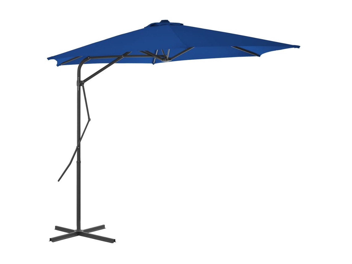 Vidaxl Guarda-sol De Jardim Com Poste De Aço 300x230 Cm Azul