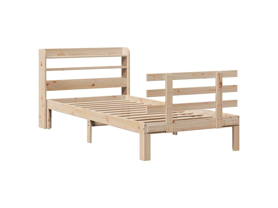 Estrutura de Cama com Cabeceira Pinho Maciço MAISON EXCLUSIVE 75x190 cm