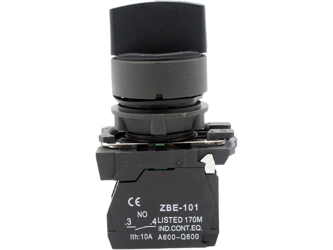 Seletor Rotativo De 3 Posições Com Alavanca Botão Pressão, Preto, Xb5 Ad33