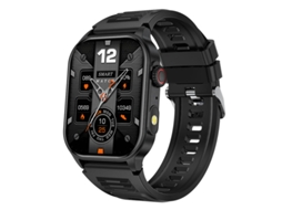 Smartwatch Yizhood Km02 2.01 Inch Bluetooth Chamada Ip68 À Prova De Água Monitorização Da Saúde 370mah (android E Ios Preto)