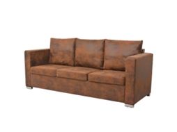 Vidaxl Sofá De 3 Lugares 191x73x82 Cm Camurça Artificial