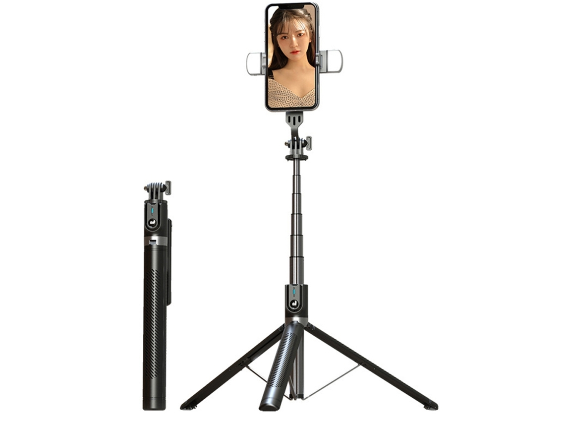 Bastão De Selfie Com Tripé Atualizado 2 Luzes Preenchimento L Telefone Extra Longo 1 8 M Controle Remoto Destacável Compat*