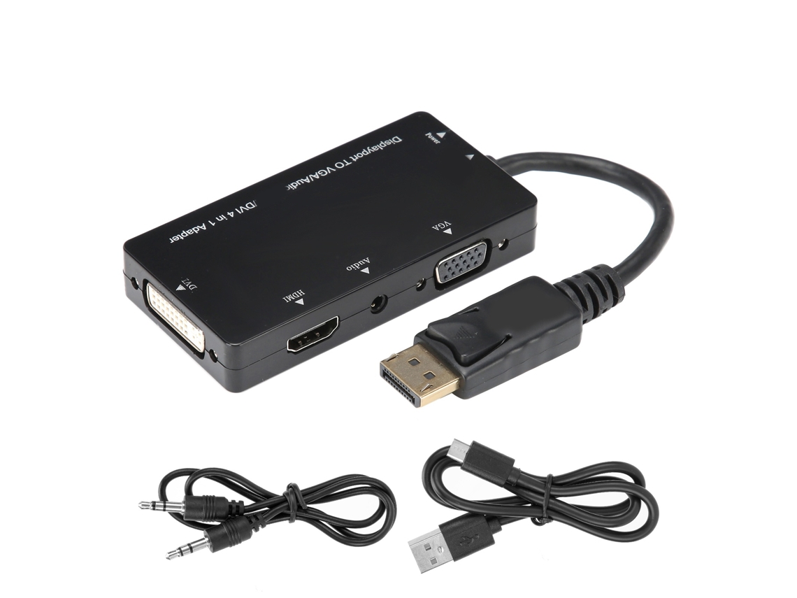 Adaptador Lurelia Cabo Displayport para Hdmi, 1920x1200, 1920x1080, 1080p, 1080i, Com Áudio, Preto