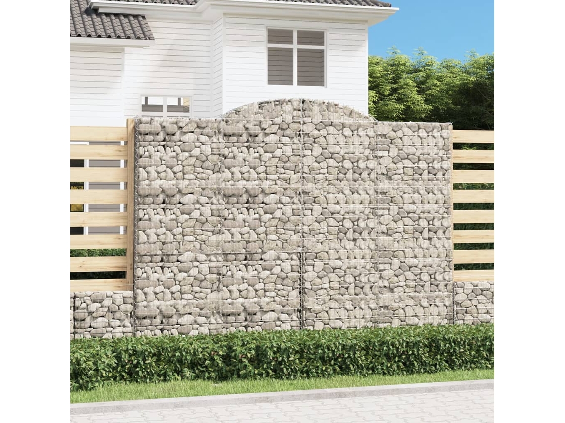 Vidaxl Cestos Gabião Arqueados 10 Pcs 300x50x220/240 Ferro Galvanizado