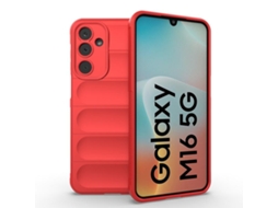Capa Halinuia Para Samsung Galaxy M16 5g Magic Shield Tpu Flanela Vermelha (proteção Integral, Interior Em Flanela)