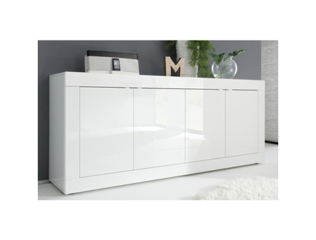 Aparador design lacado branco brilhante 4 portas 207 cm latte MILIBOO