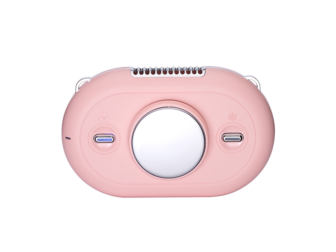 Mini Ventilador de Pescoço, Pequeno Ventilador Usb Portátil com Função de Resfriamento, Ventilador de Mesa com Resfriamento Rápido MDUG (rosa)